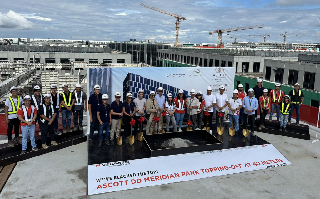 DoubleDragon’s subsidiary conducts Topping Off of ASCOTT at DD Meridian Park